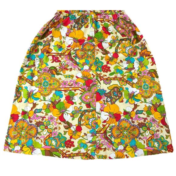 Vintage "Flower Power" 60s/70s Chiffon Sleeve Blouson Midi Dress, Size 8/10 - Picture 11 of 12